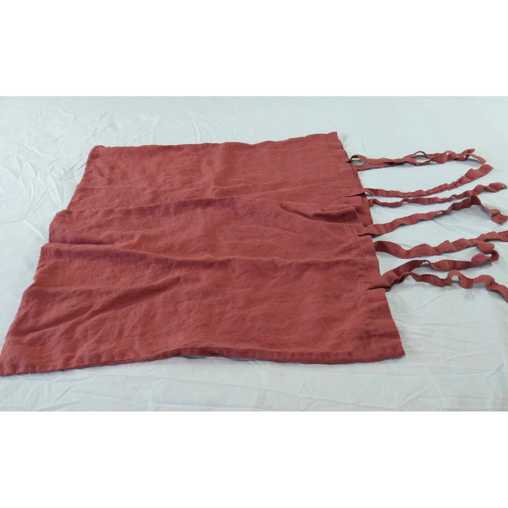 Simple Opulence 100% Linen Pillowcase Set Rust Side Tie Closure 2pc Standard